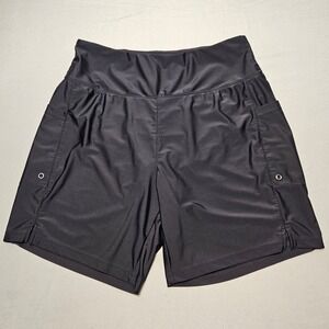 Gradual Athletic Cargo Shorts Womens L Black High Waist Pocket Swim Board Shorts